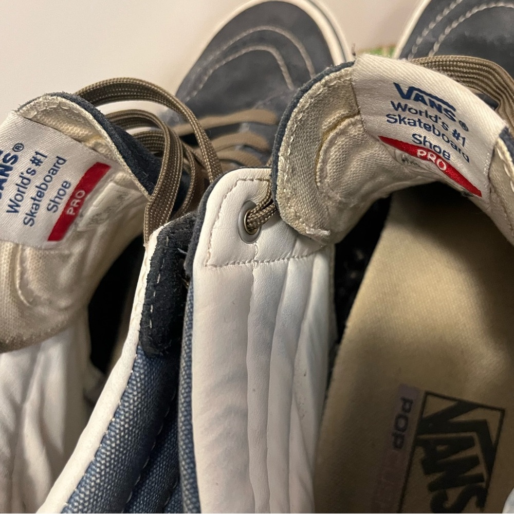 Vans Sk8-Hi Pro Blue & White core classic High Tops skateboard Pop Cush insoles - Picture 12 of 13